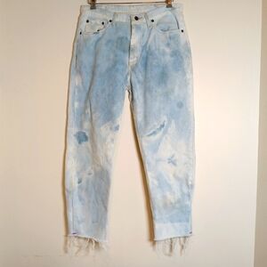 Wrangler Altered & Bleached Denim Blue Jeans  Faded 34 X 30